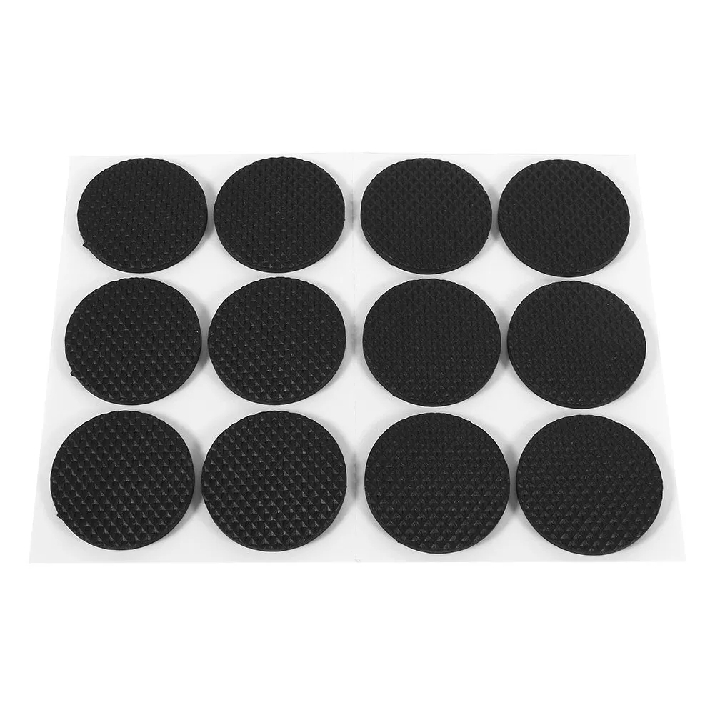 Garosa patins en caoutchouc autocollants ronds 12 pièces noirs
