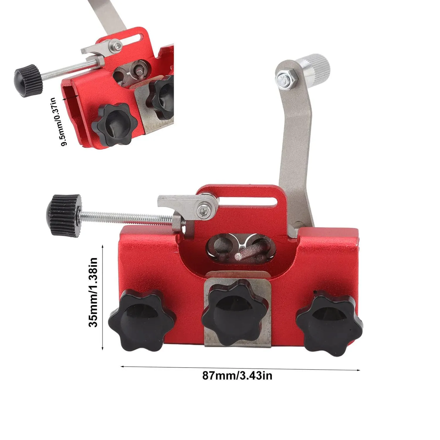 Garosa gabarit d’affûtage de chaîne de tronçonneuse rouge en aluminium