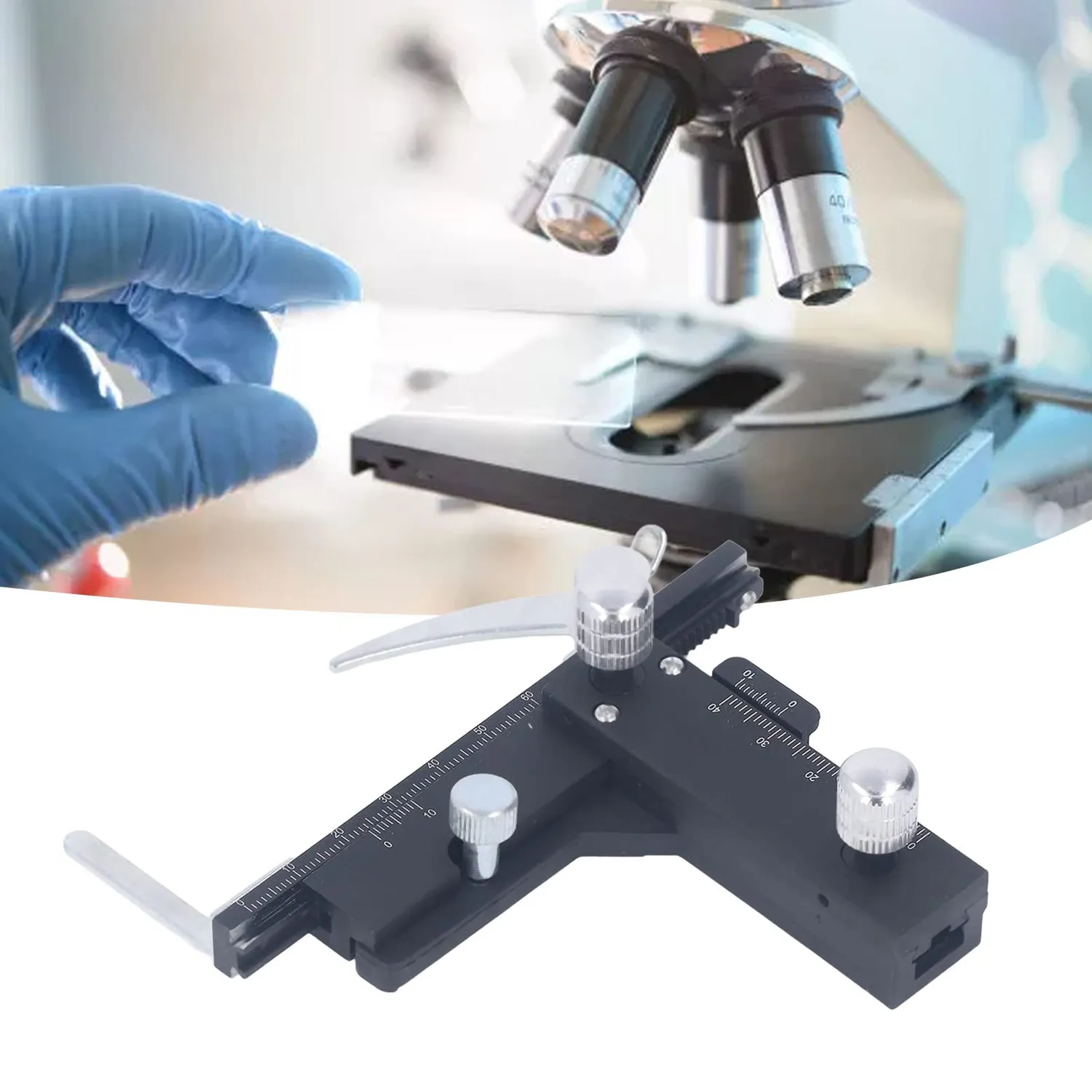 Garosa platine X-Y microscope alu 0,1 mm avec échelle