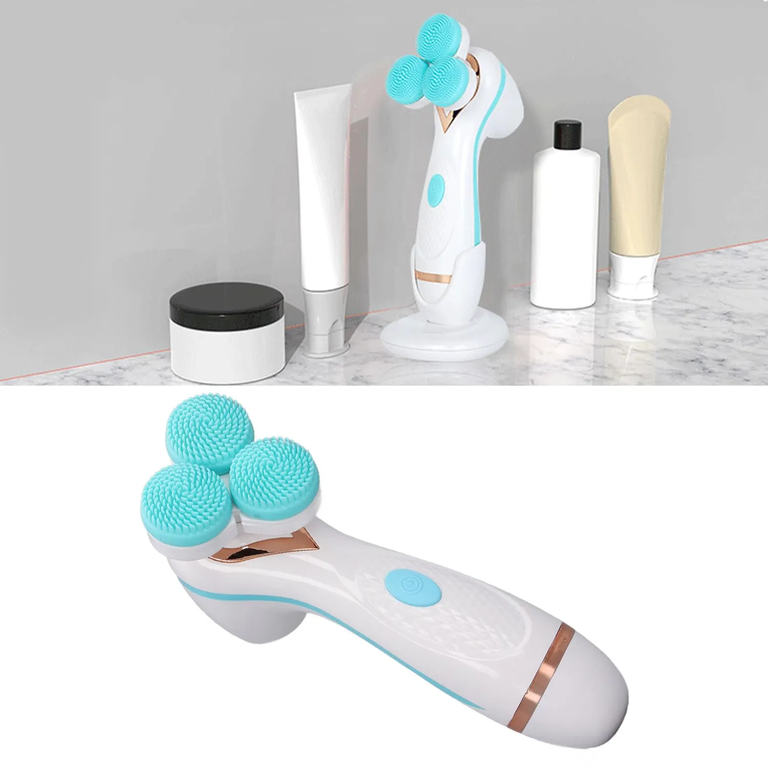 Garosa brosse nettoyante visage électrique bleue 3 têtes USB