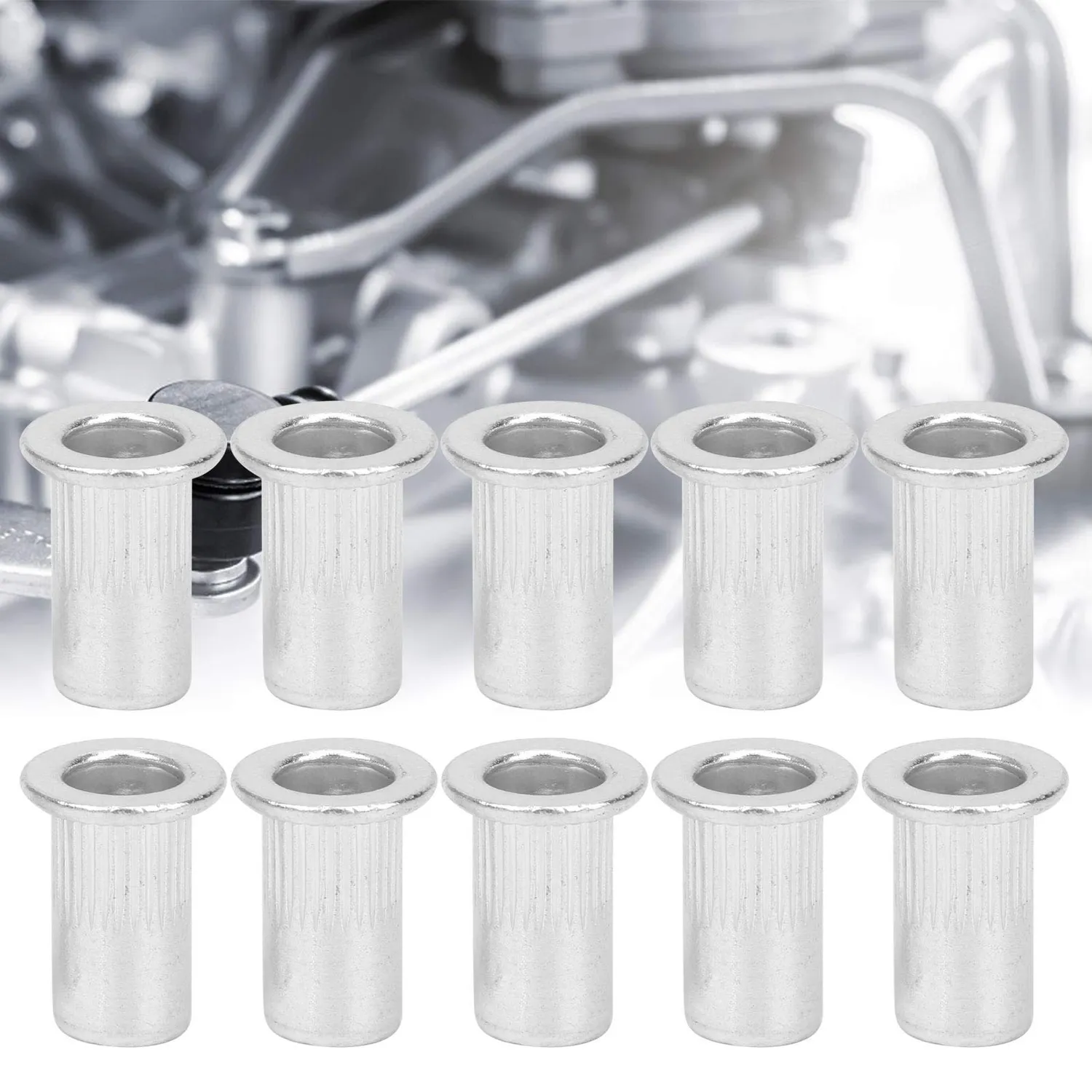 Garosa écrous à riveter M5 en aluminium 100 pièces à tête plate