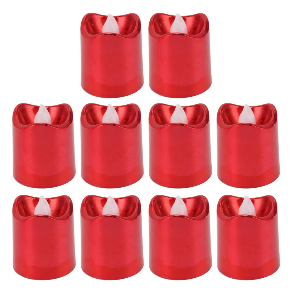Garosa Bougies chauffe-plat LED rouges 12 pièces lumière chaude