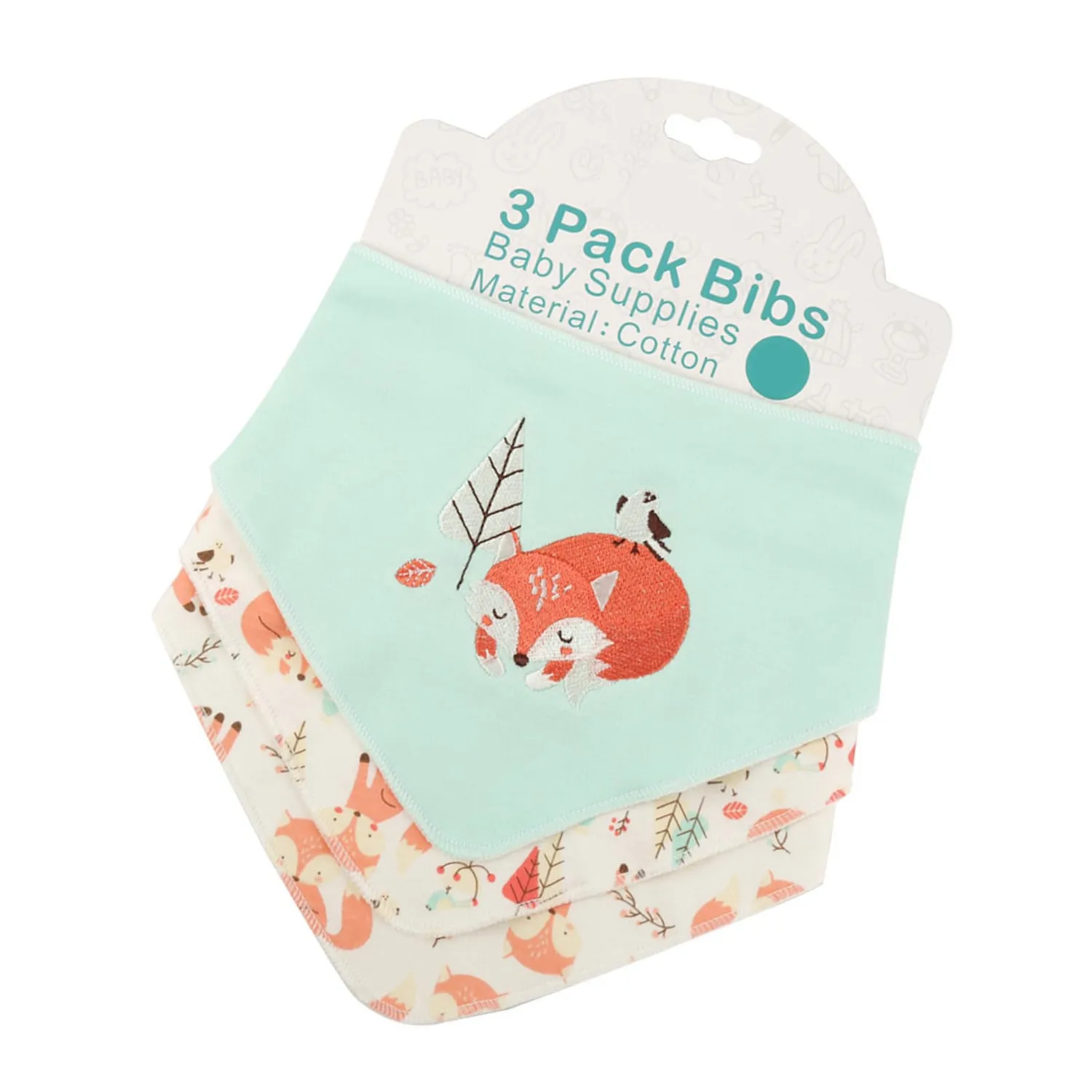 Garosa bavoir bébé renard en coton double couche absorbant