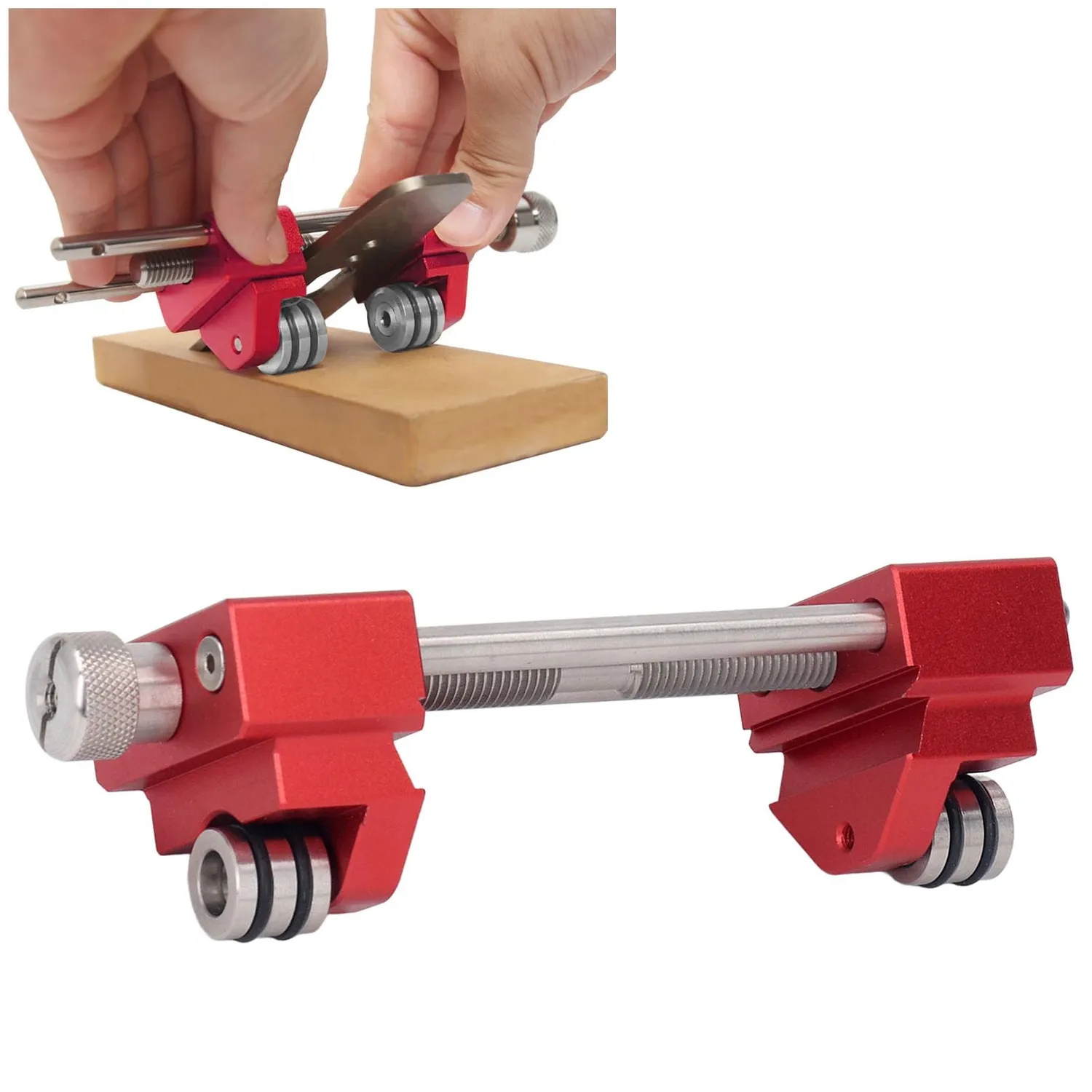 Garosa guide d'affûtage réglable pour ciseaux et rabots, rouge argent