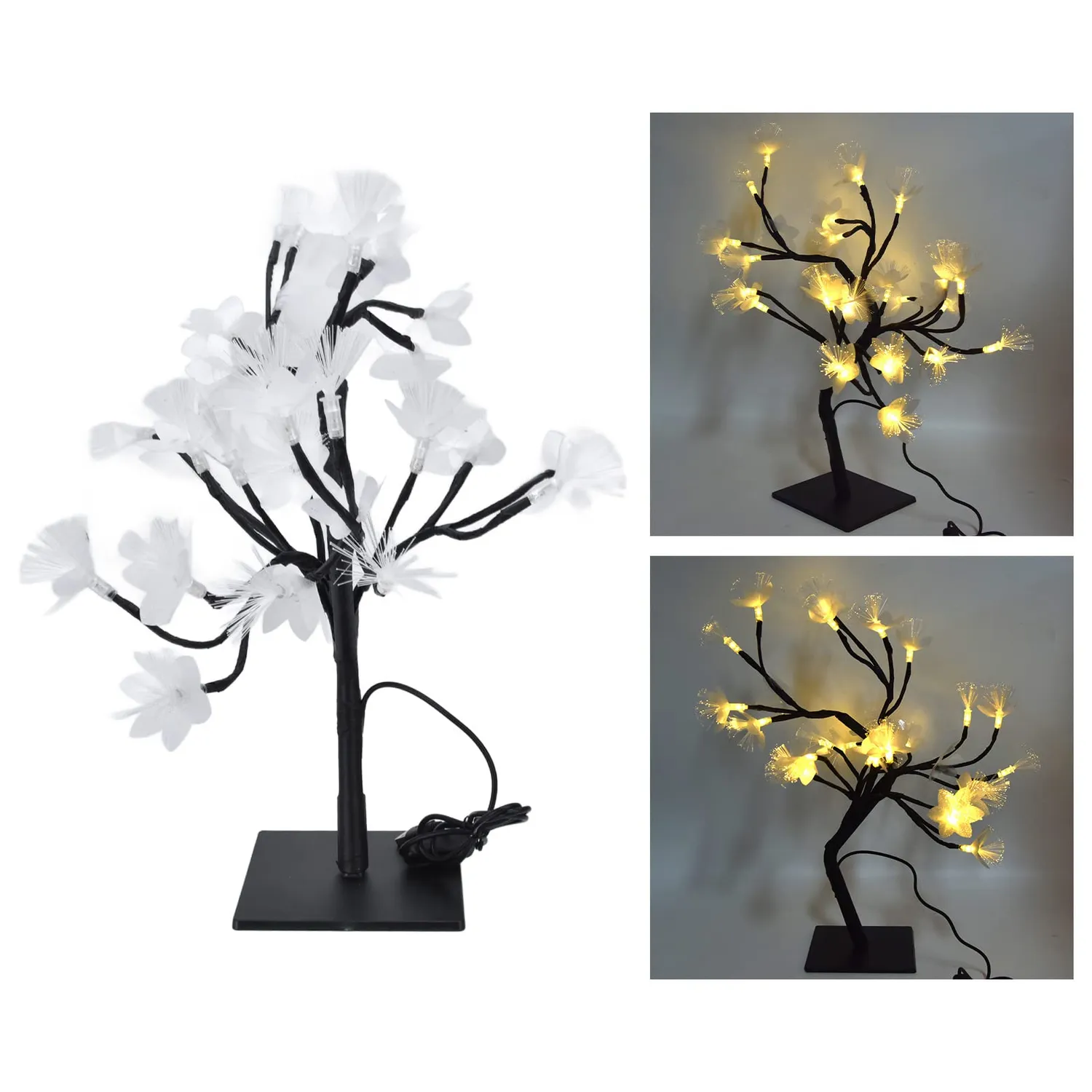 Garosa Bonsaï LED 24 lumières USB blanc chaud 36 cm