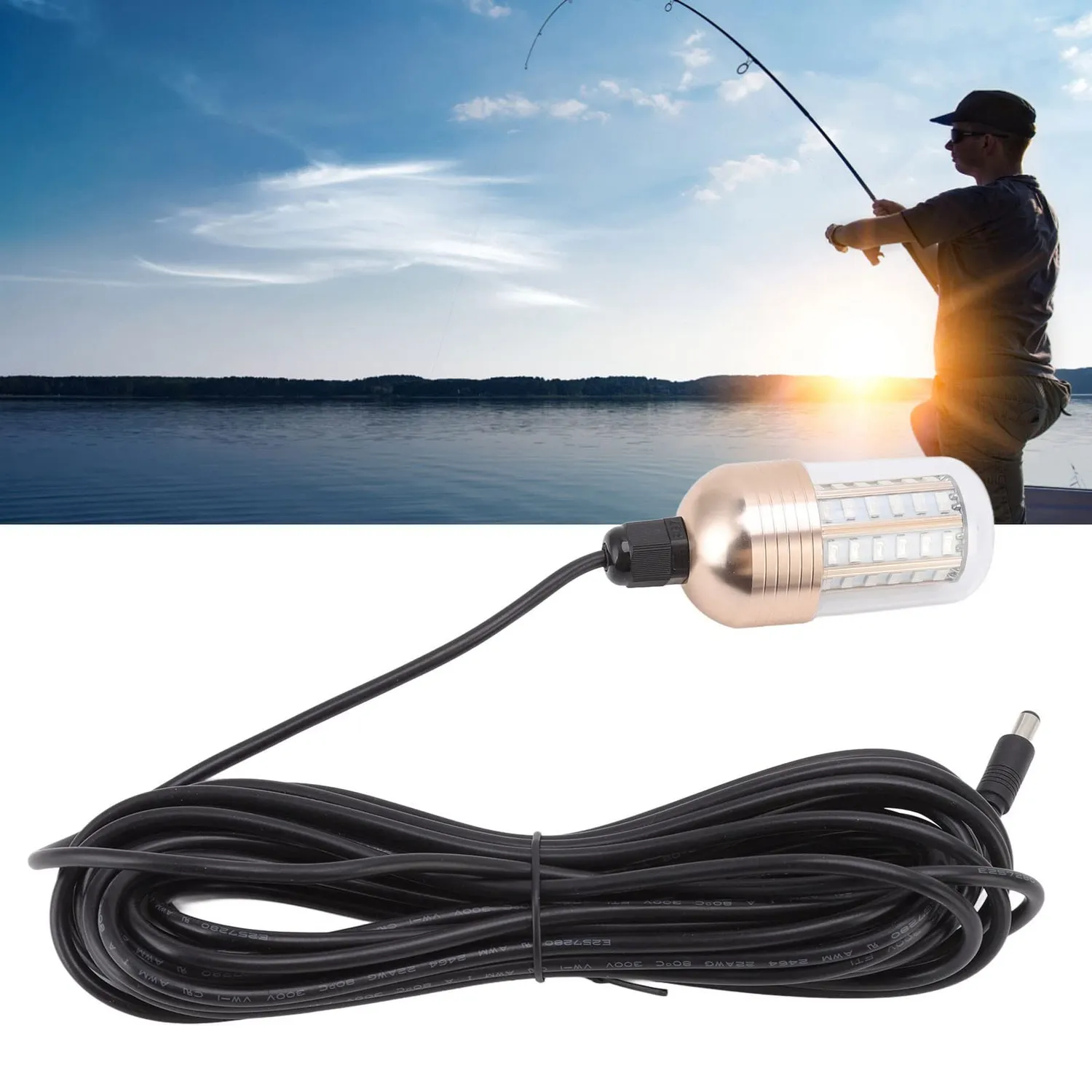 Garosa lampe pêche LED sous-marine 30W blanche 8m
