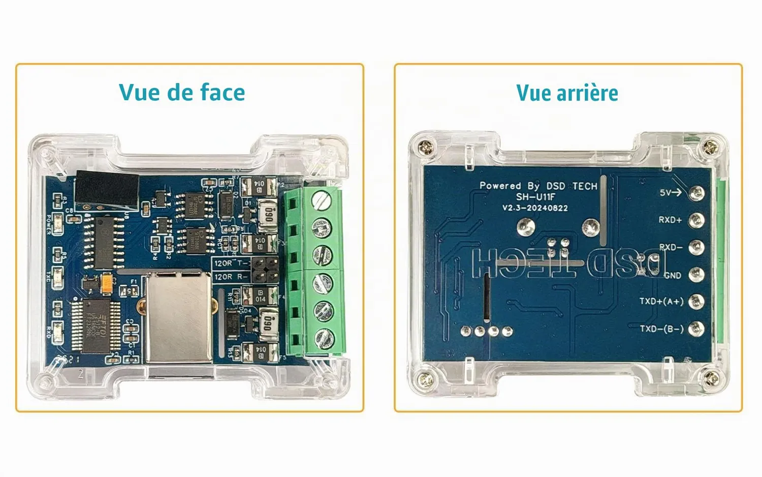 PLC Tech DSD TECH SH-U11F convertisseur USB RS485/RS422 isolé