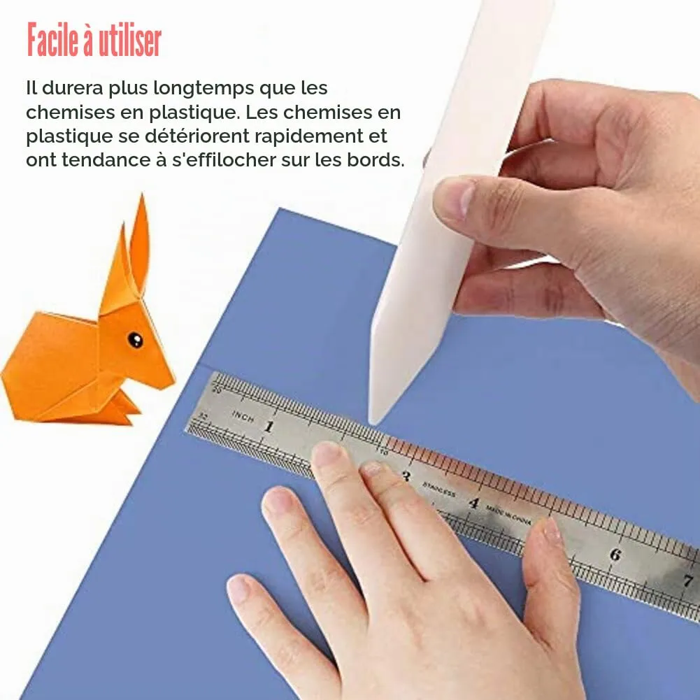 Garosa plioir en os véritable 6 pouces pour reliure et cuir