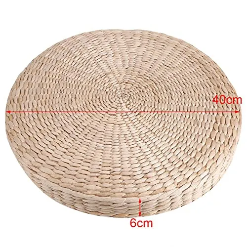Garosa coussin tatami rond 40 cm paille tressée
