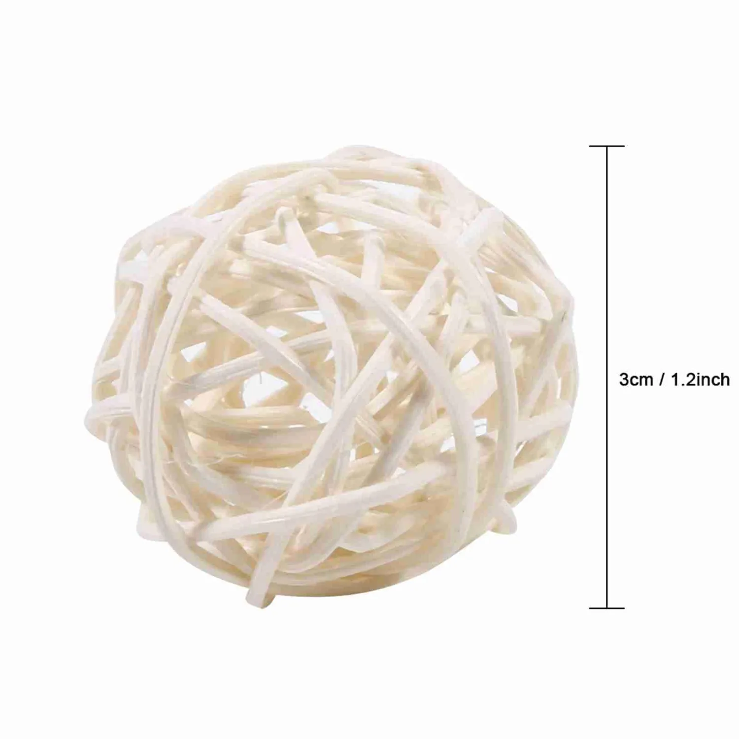 Garosa boules en rotin décoratives blanches lot de 20