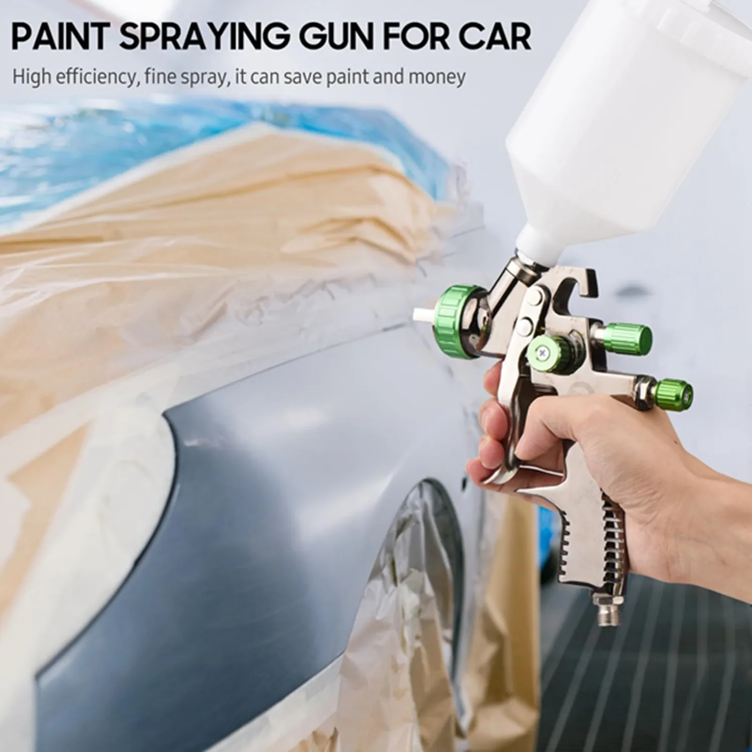 Garosa Pistolet peinture LVLP 600cc 1.3mm 600 cc réglable