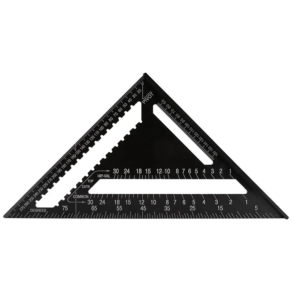 Garosa équerre de charpentier triangulaire 300 mm aluminium noir