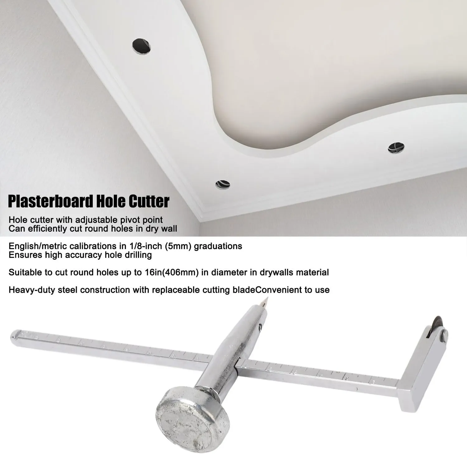 Garosa coupe-cercle cloison sèche inox 406 mm