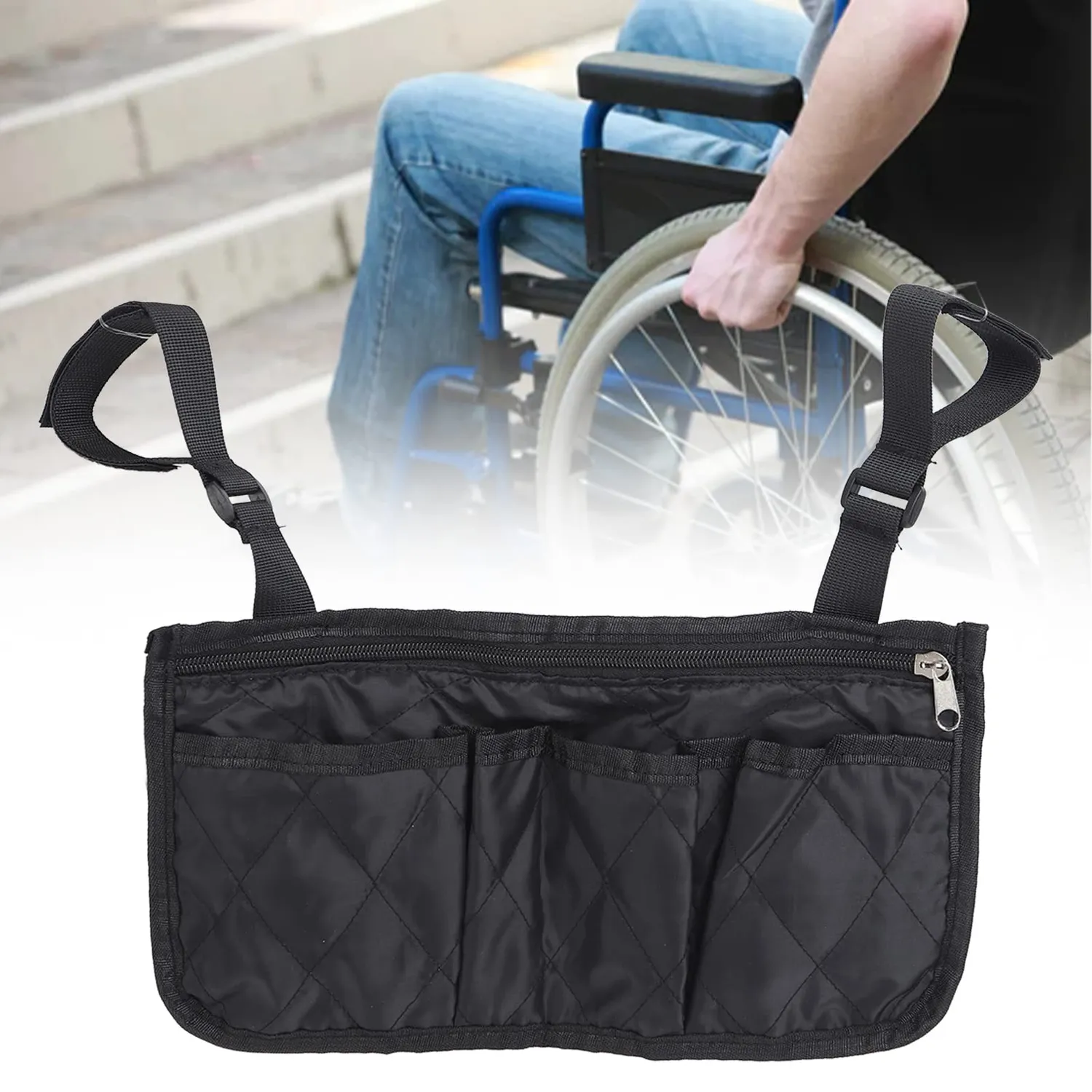 Garosa sac latéral pour fauteuil roulant imperméable