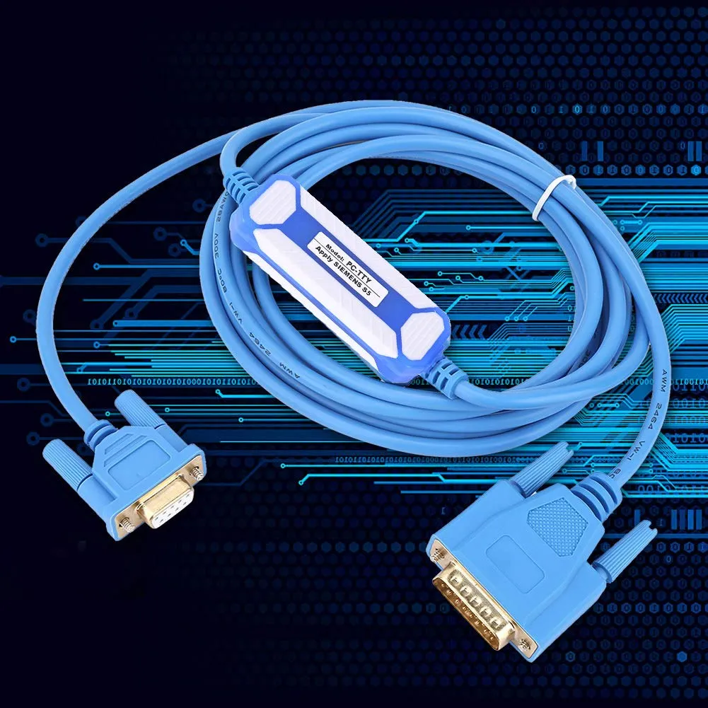 Garosa câble de programmation PLC S5 PC-TTY 7 broches bleu