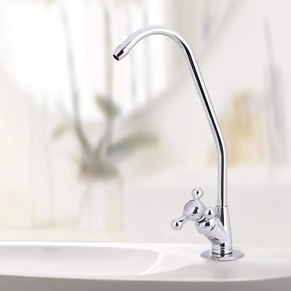 Garosa robinet de filtre à eau col de cygne chromé 360°
