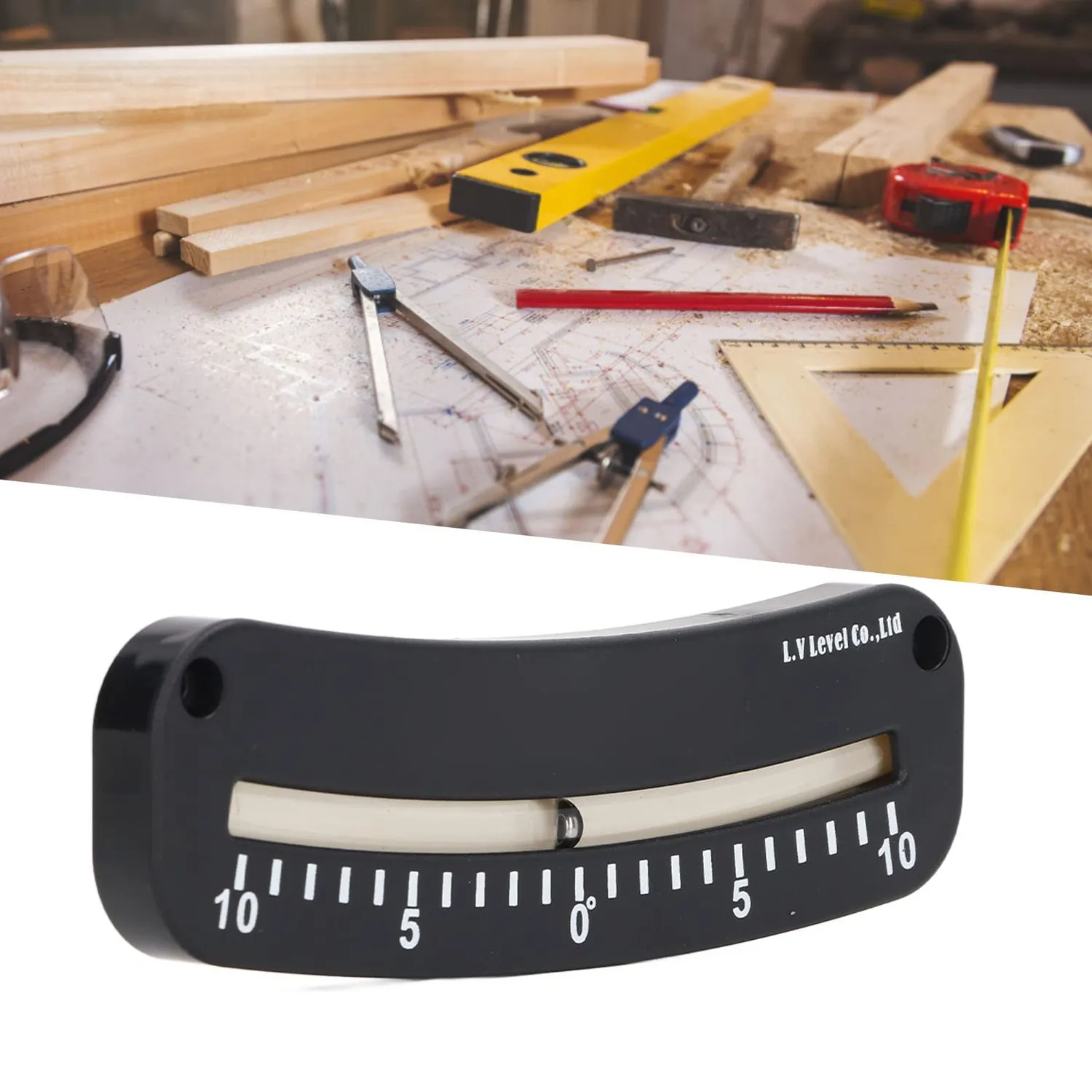 Garosa Inclinomètre de vélo, échelle de −10 à +10°, ABS
