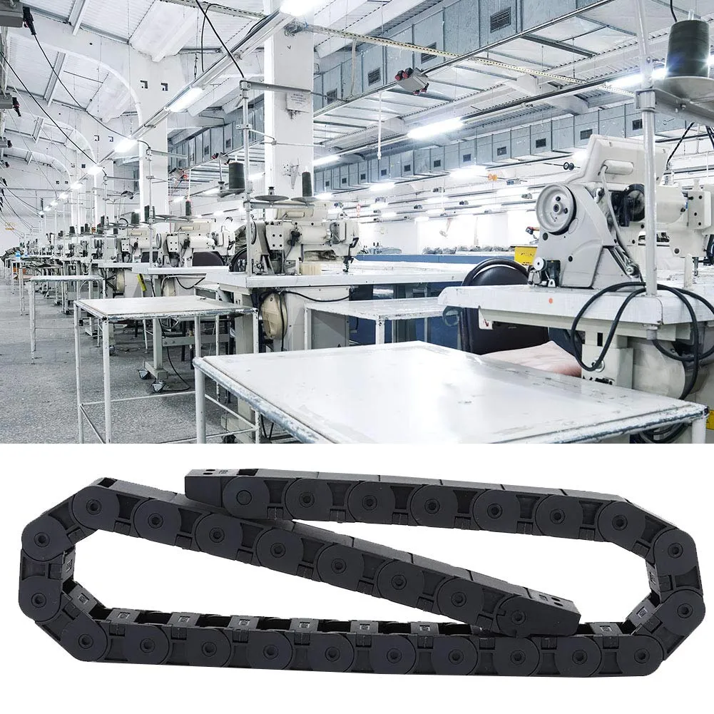 Garosa R38 chaîne porte-câble nylon noir 18x25mm 1m
