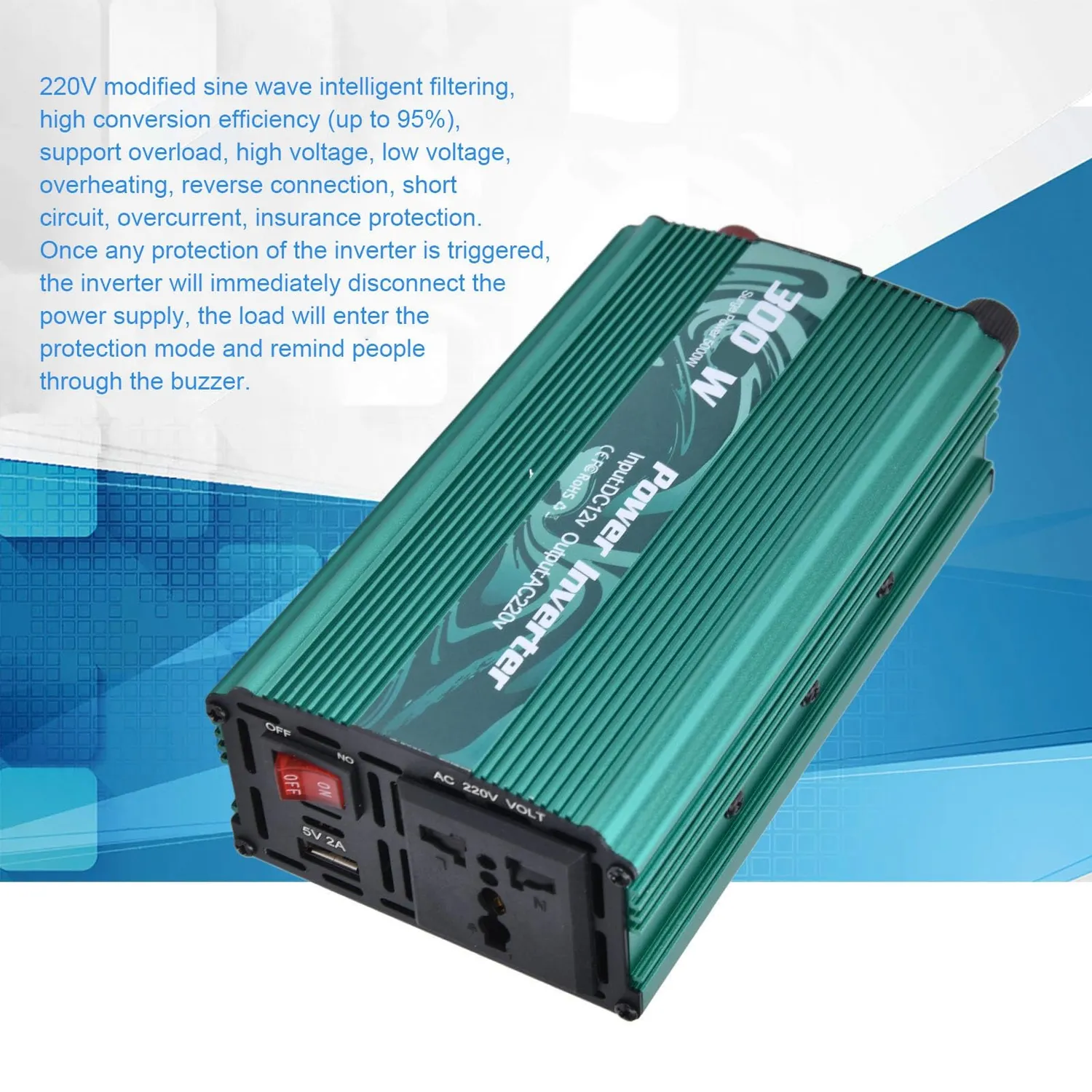 Garosa convertisseur 300 W 12 V vers 220 V, onde modifiée