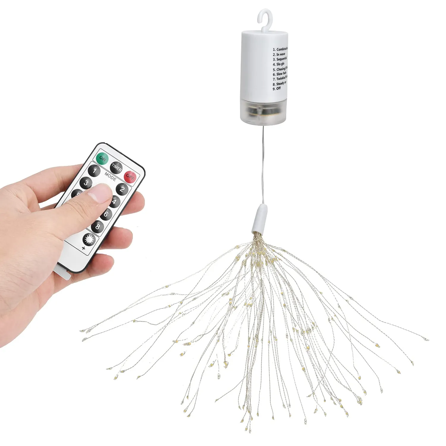 Garosa Guirlande LED feu d'artifice 180 LED télécommande