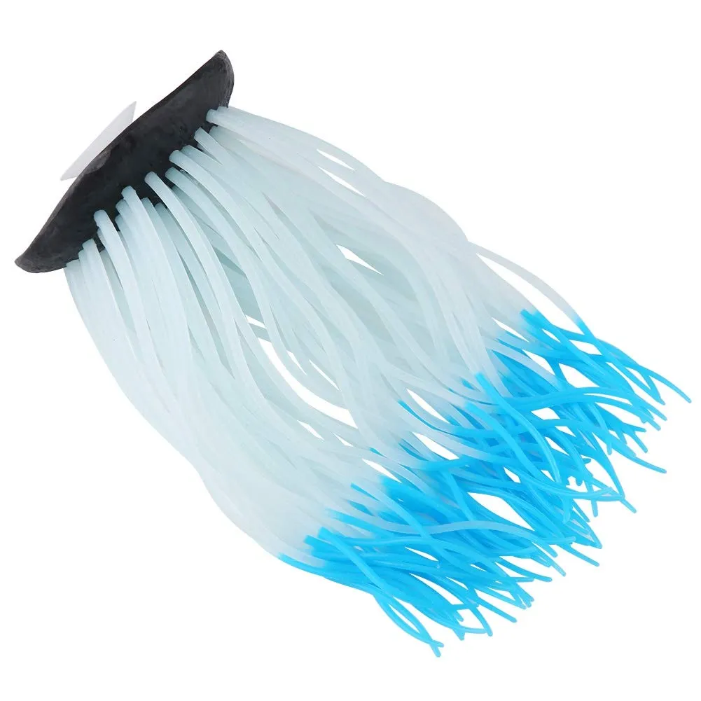 Garosa anémone artificielle d’aquarium bleue en silicone lumineuse