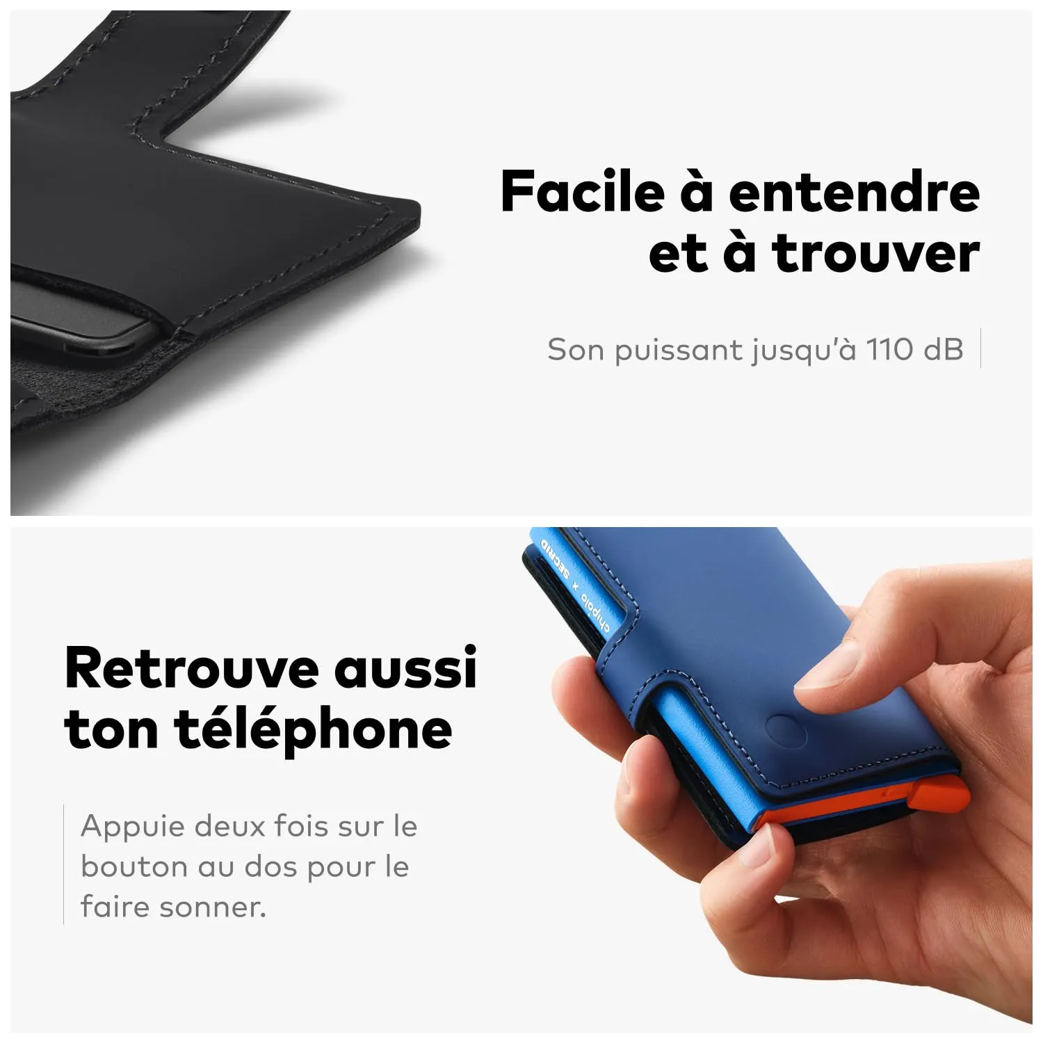 Chipolo Secrid Trackable Miniwallet portefeuille bleu localisable