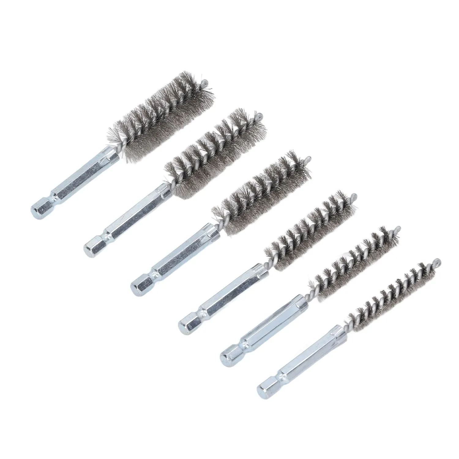Garosa brosses d’alésage 6 tailles fil d’acier argent 6 pièces