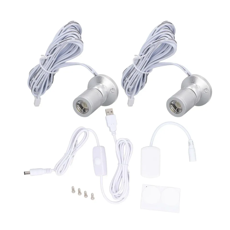 Garosa mini spot LED USB 5V intensité variable silver 2 spots