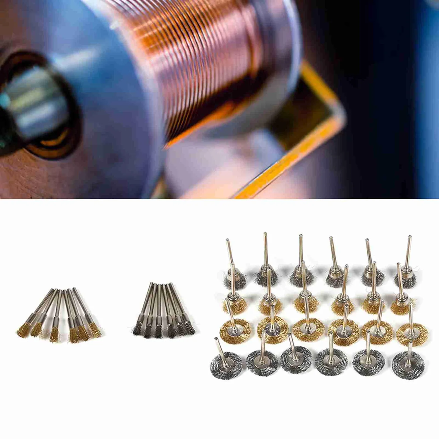 Garosa kit 36 brosses métalliques pour perceuse laiton et acier