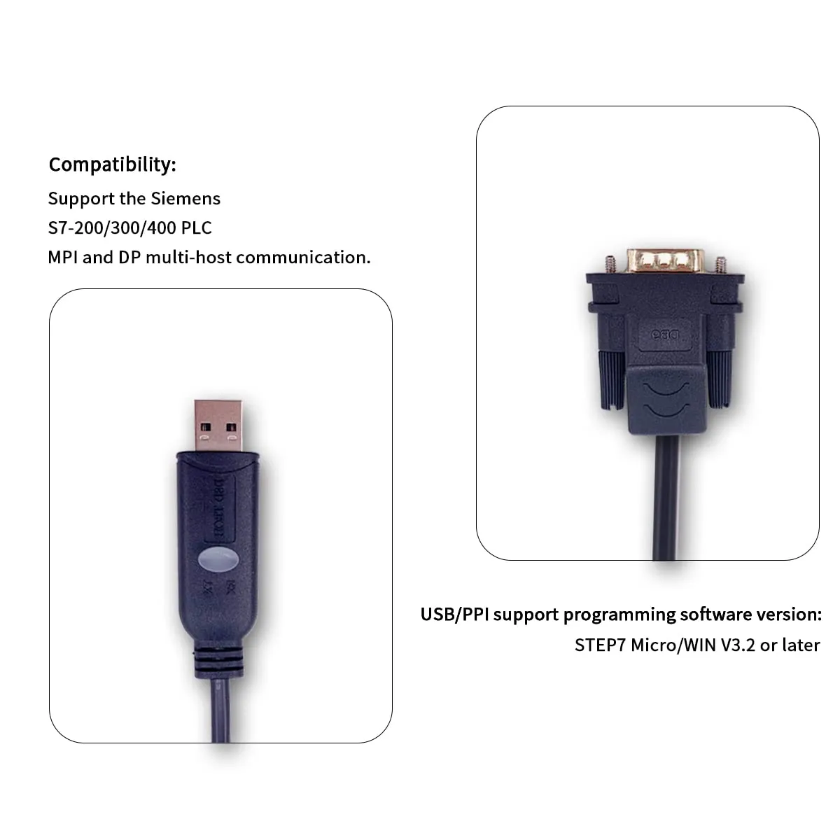DSD TECH SH-P3A câble de programmation USB DB9 pour Siemens