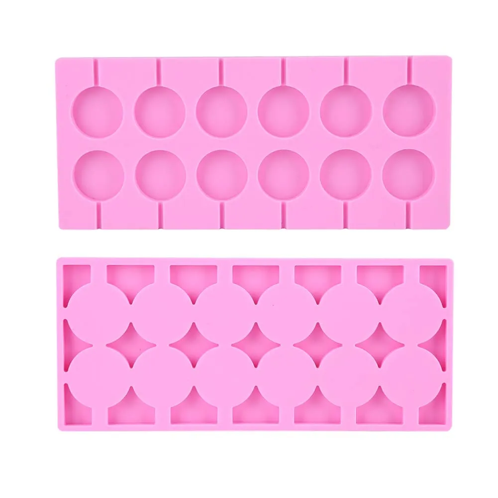 Garosa moule à sucettes rondes en silicone 12 cavités avec 12 bâtonnets