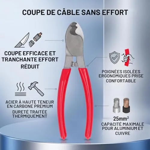 Garosa pince coupe-câble et dénudeuse portable cuivre aluminium