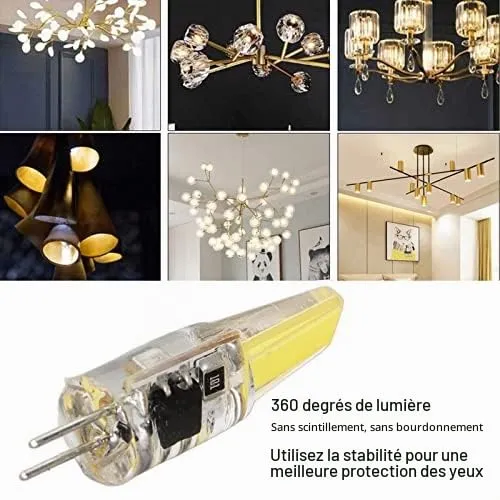 Garosa ampoules LED G4 6 W blanc chaud lot de 6 360°