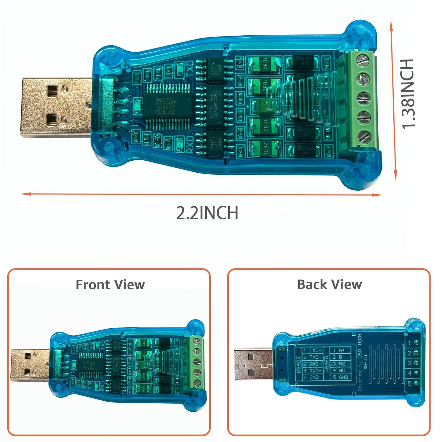 DSD TECH SH-U11 convertisseur USB RS485 RS422 à bornier