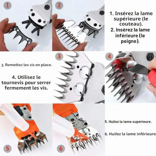 Garosa lame de tonte 13 dents pour mouton acier carbone 2 pièces incurvées