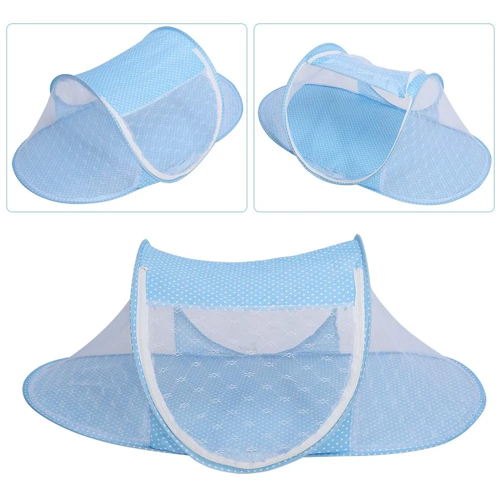 Garosa lit moustiquaire bébé pliable bleu 110 × 60 cm respirant