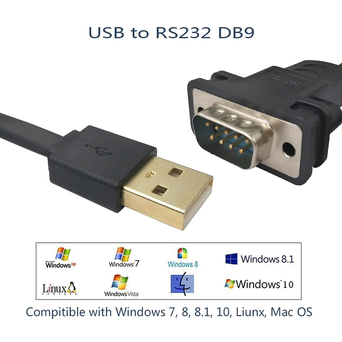 DSD TECH SH-RS232D2 câble USB vers série RS232 DB9 1,8 m