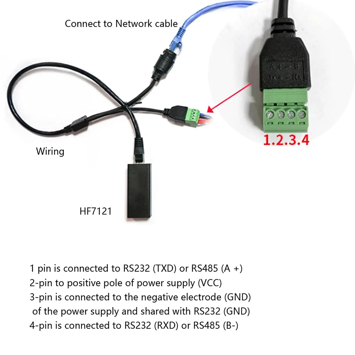Garosa HF7121 serveur série RS485 vers Ethernet WiFi 460800 bps