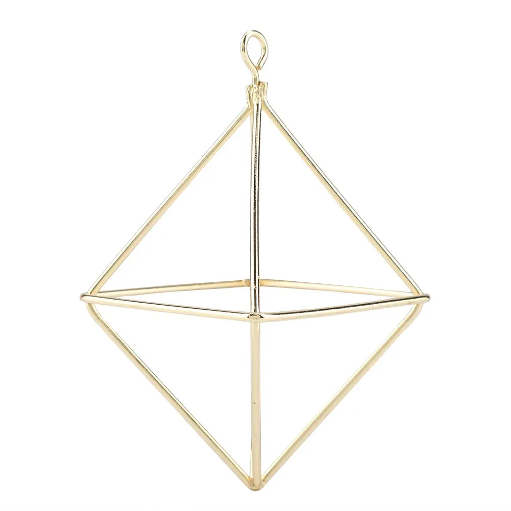 Garosa porte-plante triangle géométrique doré en fer pour plante aérienne