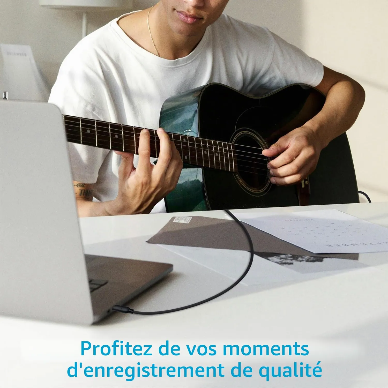 PLC Tech SH-AU20B câble audio USB guitare 6,35 mm 96 kHz 24 bits