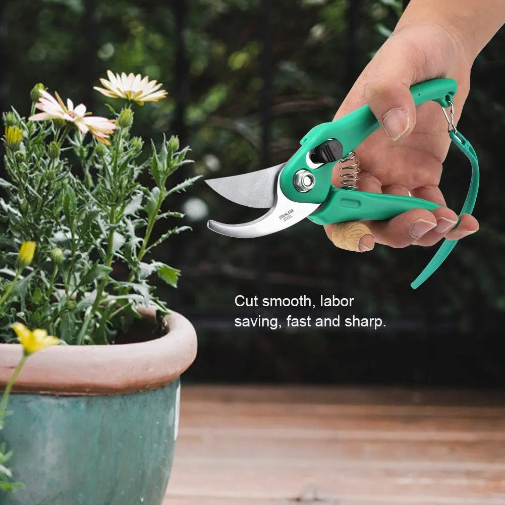Garosa sécateur jardin bypass inox 17,5 cm ergonomique