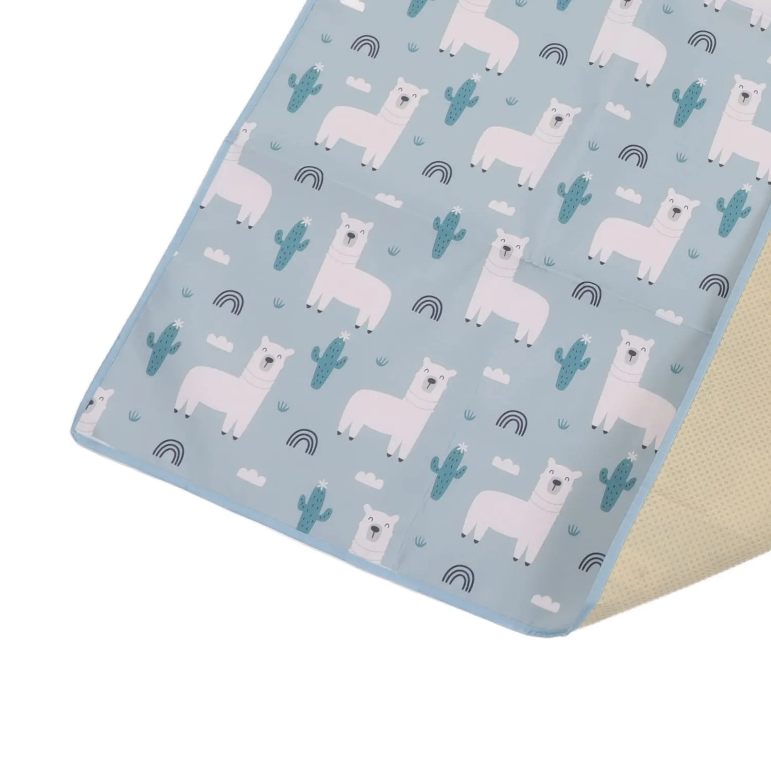 Garosa tapis de jeu bébé réversible 110 × 110 cm bleu rembourré