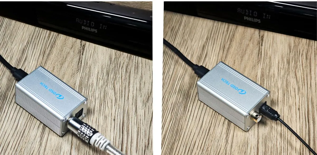 DSD TECH SH-AU01A adaptateur audio USB optique coaxial PCM