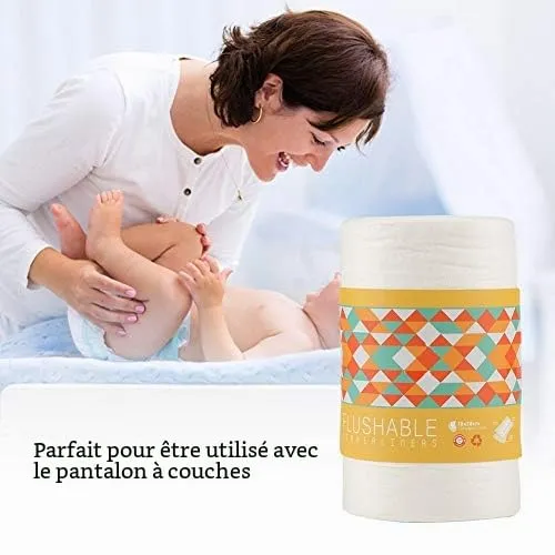 Garosa doublures de couches en bambou 100 pièces non parfumées