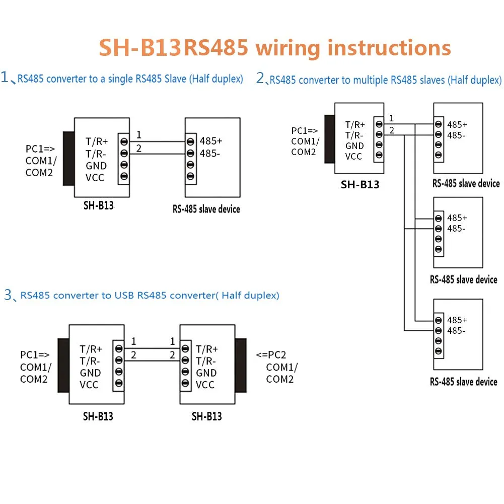 PLC Tech DSD TECH SH-B13 convertisseur RS232 vers RS485 avec bornier