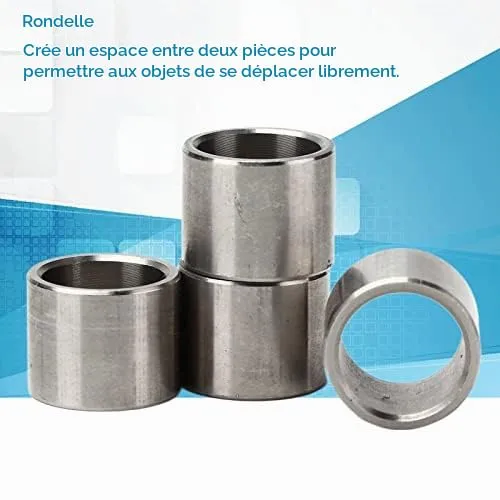 Garosa entretoises acier inoxydable 15×12×12 mm, lot de 10