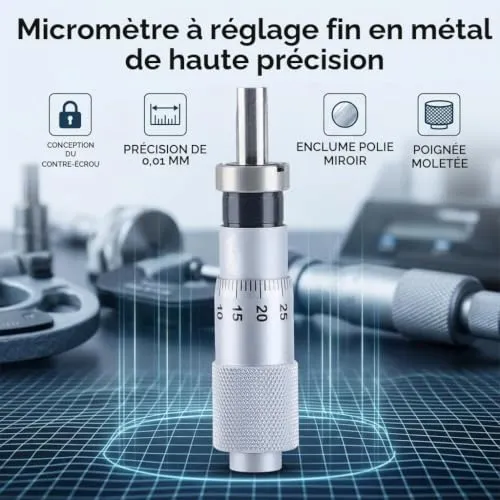 Garosa micromètre intérieur 0–13 mm tête plate