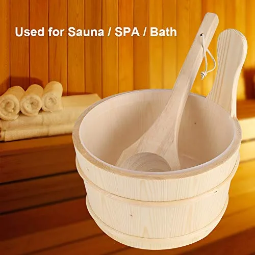 Garosa kit seau louche sauna pin blanc doublure plastique