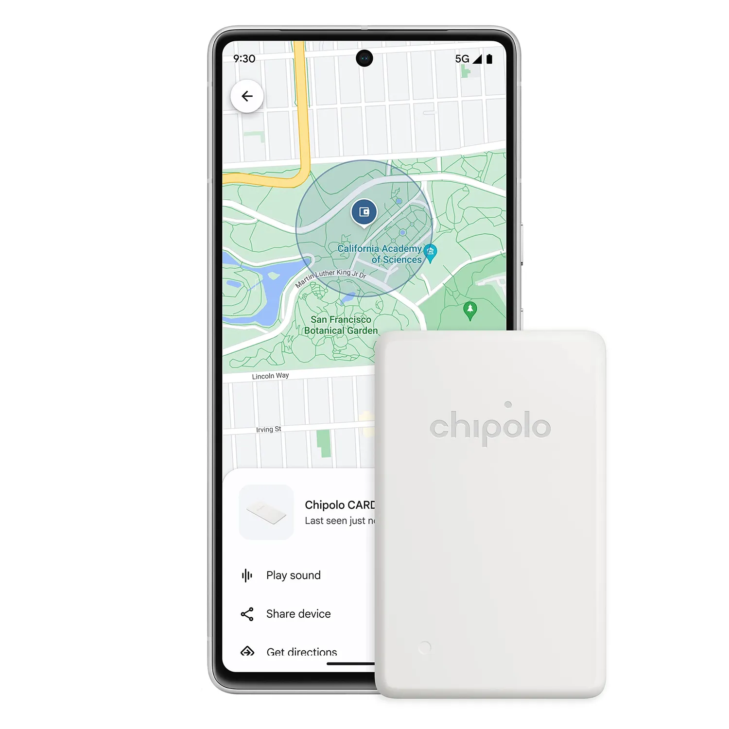 Chipolo CARD Point traceur Bluetooth portefeuille blanc cassé Android