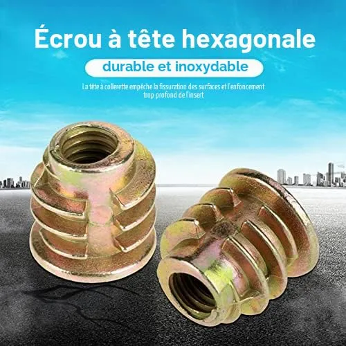 Garosa écrous à visser M4 × 8 mm, lot de 50 en alliage de zinc